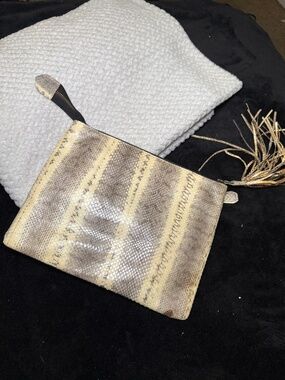Snake skin clutch
